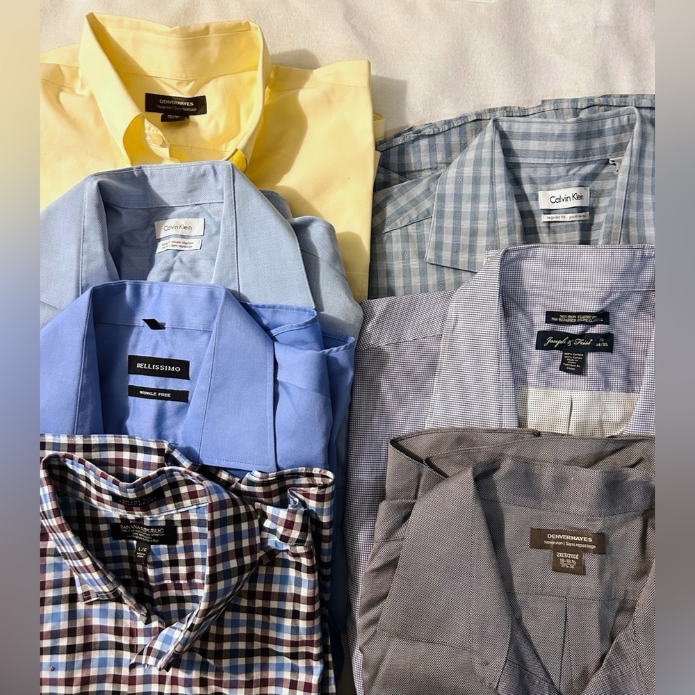 Men’s Long-Sleeve Shirt Bundle – 7 Pieces